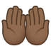 🤲🏾 palms up together: medium-dark skin tone display on JoyPixels